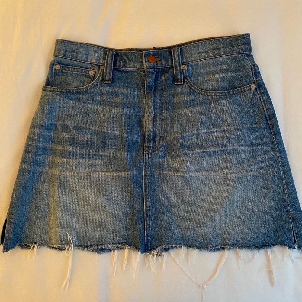 Madewell Distressed Jean Skirt